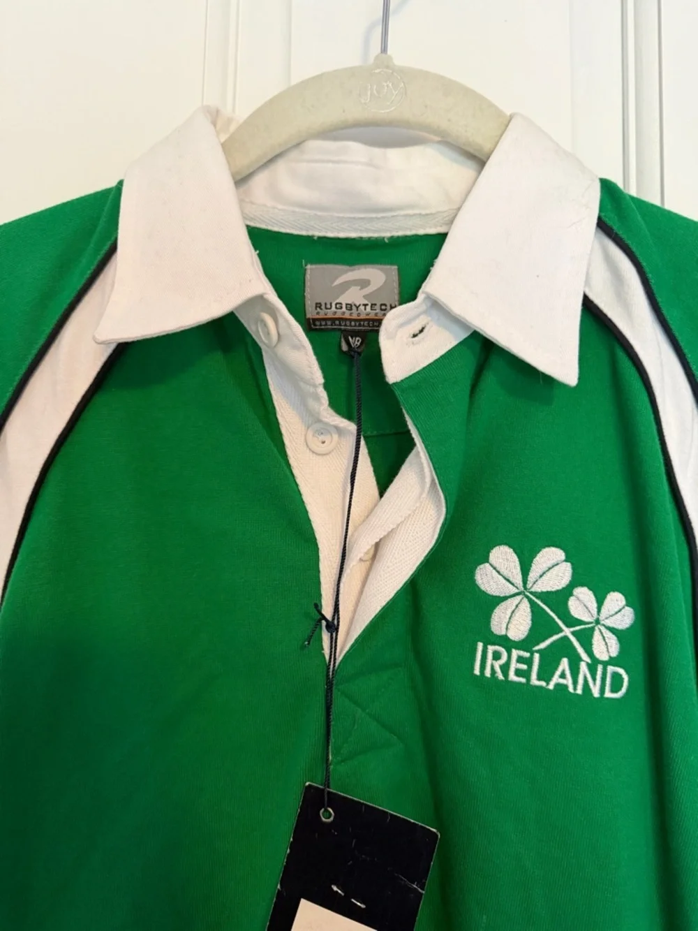 Rugbytech Ireland Rugby Jersey NWT Boys Medium Fits Women's Small Green Shamrock